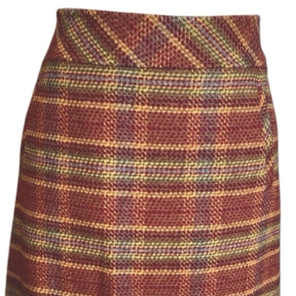 Talbots Autumn Tones Plaid Tweed Wool Pencil Mini Skirt Lined New With Tags - Picture 12 of 13